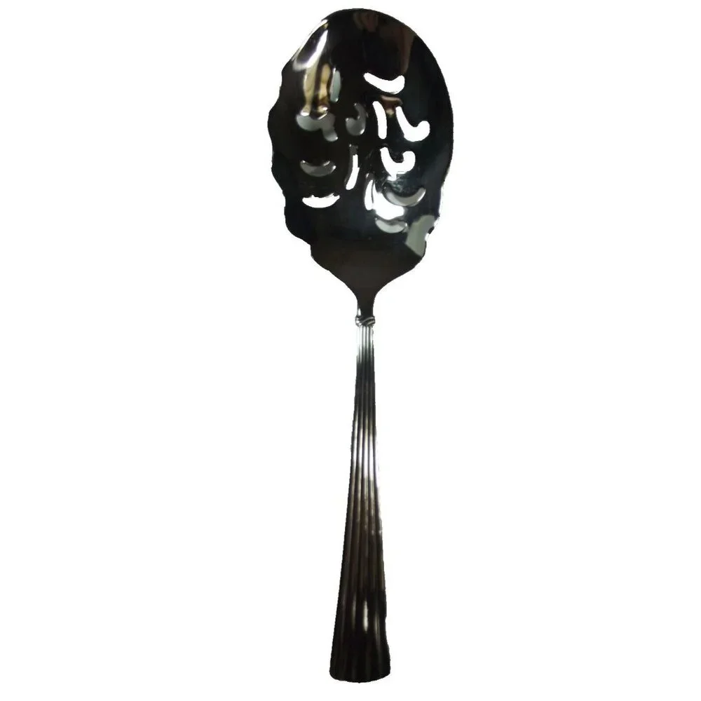 Reed & Barton Solid Macaroni Server Spoon TRINITY HALL 18/10 stainless slotted